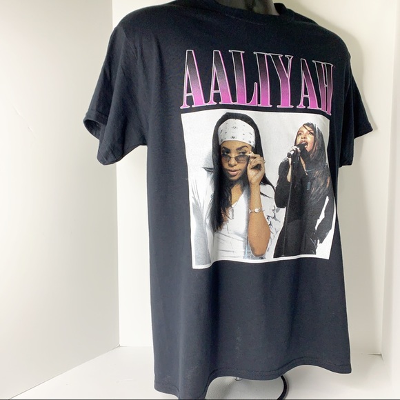 Aaliyah Black R&B Rap Hip Hop Tee T-Shirt - Picture 4 of 8